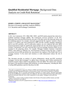 Qualified Residential Mortgage Analysis on Credit Risk Retention  AUGUST 2013