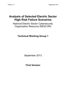 Analysis of Selected Electric Sector High Risk Failure Scenarios Organization Resource (NESCOR)