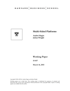 Multi-Sided Platforms Working Paper 15-037