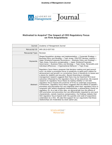 Motivated to Acquire? The Impact of CEO Regulatory Focus