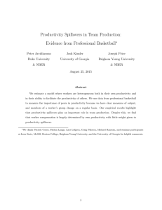 Productivity Spillovers in Team Production: Evidence from Professional Basketball