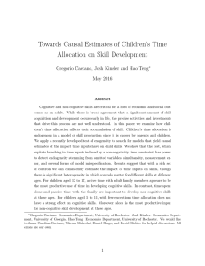 Towards Causal Estimates of Children’s Time Allocation on Skill Development May 2016