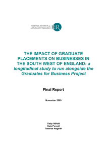 THE IMPACT OF GRADUATE PLACEMENTS ON BUSINESSES IN a
