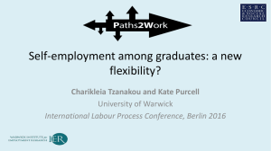 Self-employment among graduates: a new flexibility? Charikleia Tzanakou and Kate Purcell