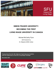 SIMON FRASER UNIVERSITY: BECOMING THE FIRST LIVING WAGE UNIVERSITY IN CANADA