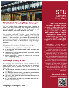 What is the SFU Living Wage Campaign? The Living Wage SFU