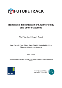 Transitions into employment, further study and other outcomes