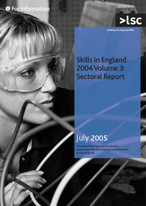 Skills in England 2004 Volume  3: Sectoral Report July 2005