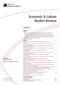 Economic &amp; Labour Market Review Contents Regulars