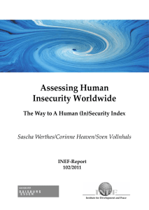 Assessing Human Insecurity Worldwide  The Way to A Human (In)Security Index