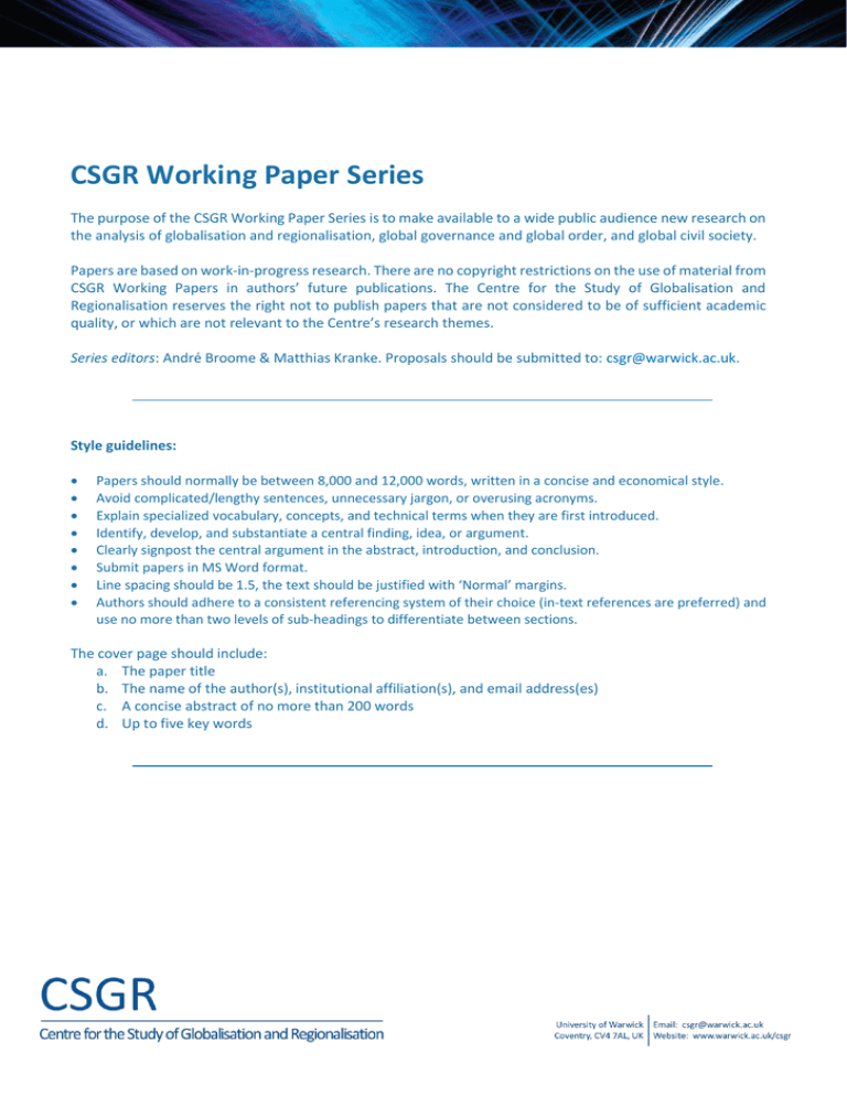 policy research working paper series