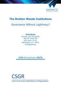 The Bretton Woods Institutions Governance Without Legitimacy? CSGR