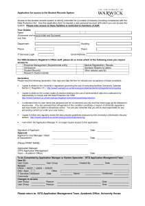 Application for access to the Student Records System