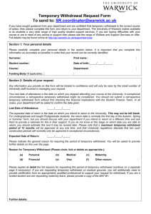 Temporary Withdrawal Request Form