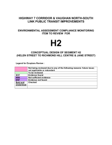 H2 HIGHWAY 7 CORRIDOR &amp; VAUGHAN NORTH-SOUTH LINK PUBLIC TRANSIT IMPROVEMENTS