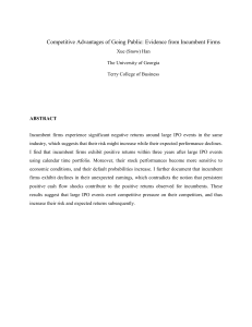 Competitive Advantages of Going Public: Evidence from Incumbent Firms