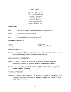 KATE P. ZIPAY Department of Management Terry College of Business University of Georgia