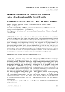 Eﬀ ects of aﬀ orestation on soil structure formation V. Podrázský