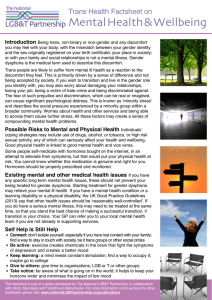 Mental Health &amp; Wellbeing LGB&amp;T Partnership Trans Health Factsheet on Introduction