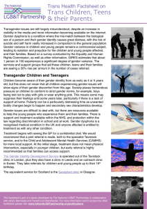 Trans Children, Teens &amp; their Parents LGB&amp;T Partnership Trans Health Factsheet on