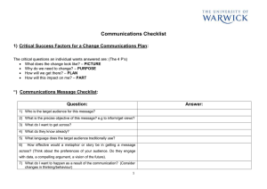 Communications Checklist