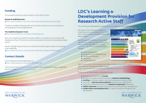 LDC’s Learning &amp; Development Provision for Research Active Staff Funding