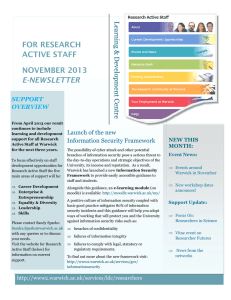FOR RESEARCH ACTIVE STAFF NOVEMBER 2013 E-NEWSLETTER