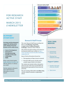 FOR RESEARCH ACTIVE STAFF MARCH 2015 E-NEWSLETTER