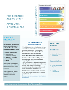 FOR RESEARCH ACTIVE STAFF APRIL 2015 E-NEWSLETTER