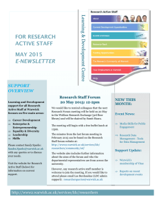 FOR RESEARCH ACTIVE STAFF MAY 2015 E-NEWSLETTER