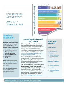 FOR RESEARCH ACTIVE STAFF JUNE 2015 E-NEWSLETTER