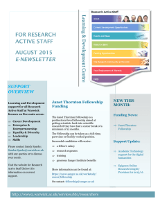 FOR RESEARCH ACTIVE STAFF AUGUST 2015 E-NEWSLETTER