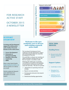 FOR RESEARCH ACTIVE STAFF OCTOBER 2015 E-NEWSLETTER
