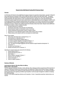 Research Active Staff Network Funding 2014/15 Summary Report Overview