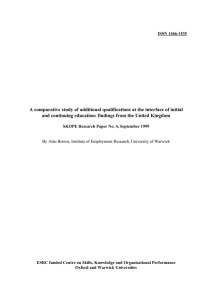 A comparative study of additional qualifications at the interface of... and continuing education: findings from the United Kingdom