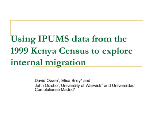 Using IPUMS data from the 1999 Kenya Census to explore internal migration