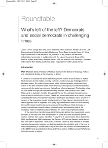 Roundtable What’s left of the left? Democrats and social democrats in challenging times