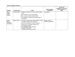 Tool B. Completion Calendar On-track for completion? If not, how Person (agency)