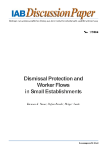 Dismissal Protection and Worker Flows in Small Establishments No. 1/2004