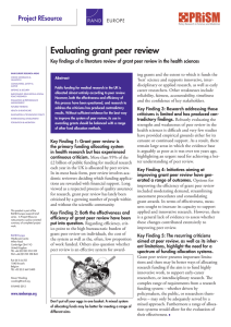 Evaluating grant peer review Project REsource