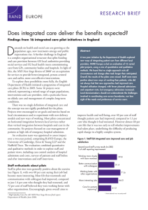 D Does integrated care deliver the benefits expected?