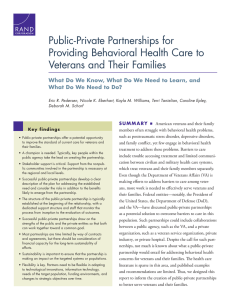 Public-Private Partnerships for Providing Behavioral Health Care to Veterans and Their Families