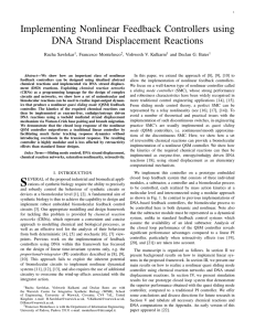 Implementing Nonlinear Feedback Controllers using DNA Strand Displacement Reactions Rucha Sawlekar