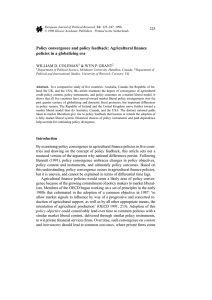 Policy convergence and policy feedback: Agricultural finance 225 WILLIAM D. COLEMAN