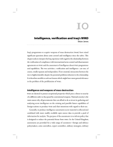 10 Intelligence, veriﬁ cation and Iraq’s WMD Brian Jones