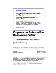 Seminar on Intelligence, Command, and Control  The Foreign Intelligence Surveillance Act
