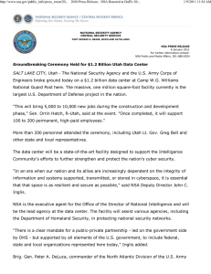 2010 Press Release - NSA Honored at DoD's 30...