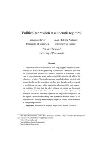 Political repression in autocratic regimes