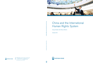 China and the International Human Rights System Sonya Sceats with Shaun Breslin
