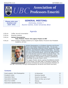 Association of Professors Emeriti GENERAL MEETING: Agenda